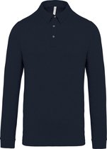 Kariban Heren Jersey Gebreid Poloshirt met lange mouwen (Marine)