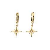 Shiny star earrings - Goud