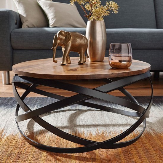 Pippa Design opvallende salontafel in trendy industrieel design - bruin |  bol.com