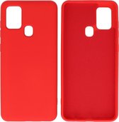 Hoesje Geschikt voor Samsung Galaxy A21s - Fashion Telefoonhoesje Backcover - Siliconen Hoesje - Rood