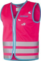 WOWOW Monster jacket roze M- Fluo hesje kind EN1150 - Veiligheidshesje met reflekterende print