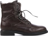 Piedi Nudi Vrouwen Leren Slangenprint Veterboots / Laarzen / Damesschoenen M71204-301PN - Bruin - Maat 38
