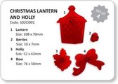JEM Christmas Lantern & Holly Set/4|Kerstlantaarn, Hulst en besjes