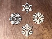 ONDERZETTERS | HOUT | SET VAN 4 | SNEEUWVLOK | 10CM