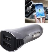 Auto Auto 5V Dual USB 2.1A / 1A sigarettenaanstekeradapter voor de meeste telefoons (grijs)
