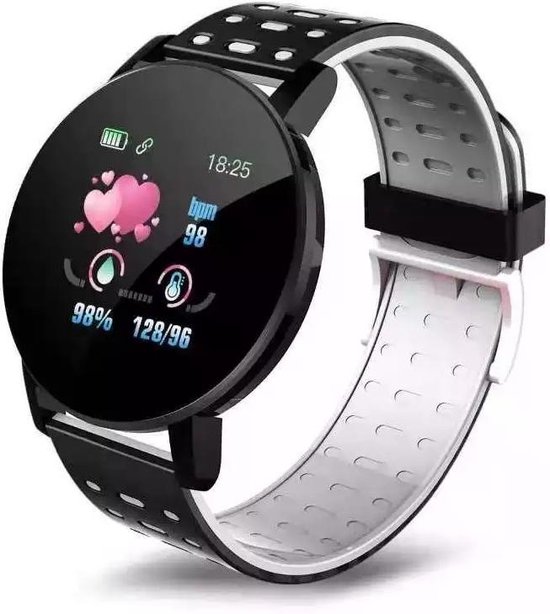 Stappenteller - Smartwatch - Sportwatch met hartslagmeter en stappenteller - Social activity - IOS & Android - Waterdicht - Bluetooth - Touchscreen smartwatch - PAH