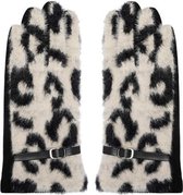 Handschoenen luipaardprint | Wit - Zwart