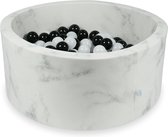 Ballenbad MARBLE 40x90 cm incl 300 ballen ballen: zwart - straciatella (wit met zwarte puntjes)