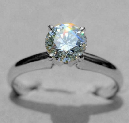 Schitterende solitaire ring van wit goud met echte Diamant | bol.com
