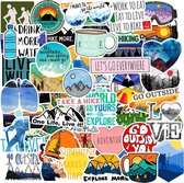 Go Hiking latop stickers set | wandel stickers | bullet journal |50 Stuks