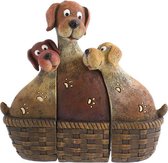 Something Different Beeld/figuur Dog Family in basket Bruin