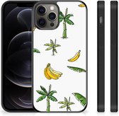 GSM Hoesje Geschikt voor iPhone 12 Pro Max Mobiel TPU Hardcase met Zwarte rand Banana Tree