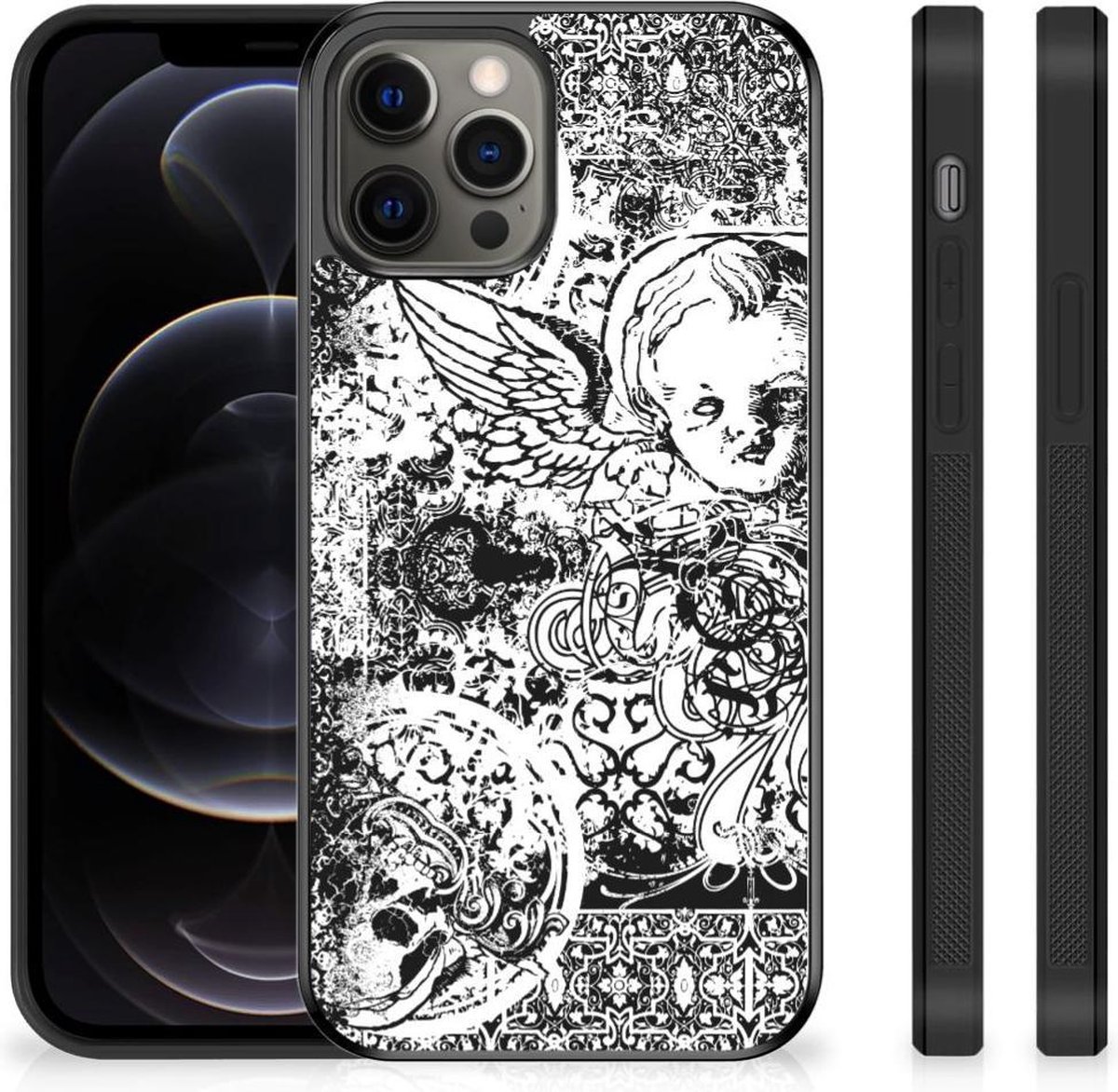Back Cover voor Mobiel Case iPhone 12 Pro Max Skulls Angel