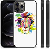 Back Cover Siliconen Hoesje Super als Cadeautjes voor Jongens Geschikt voor iPhone 12 Pro Max Telefoonhoesje met Zwarte rand Lion Color