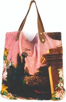 Imbarro | Home & Fashion | grote fluwelen shopper met pauw Xena | Tas