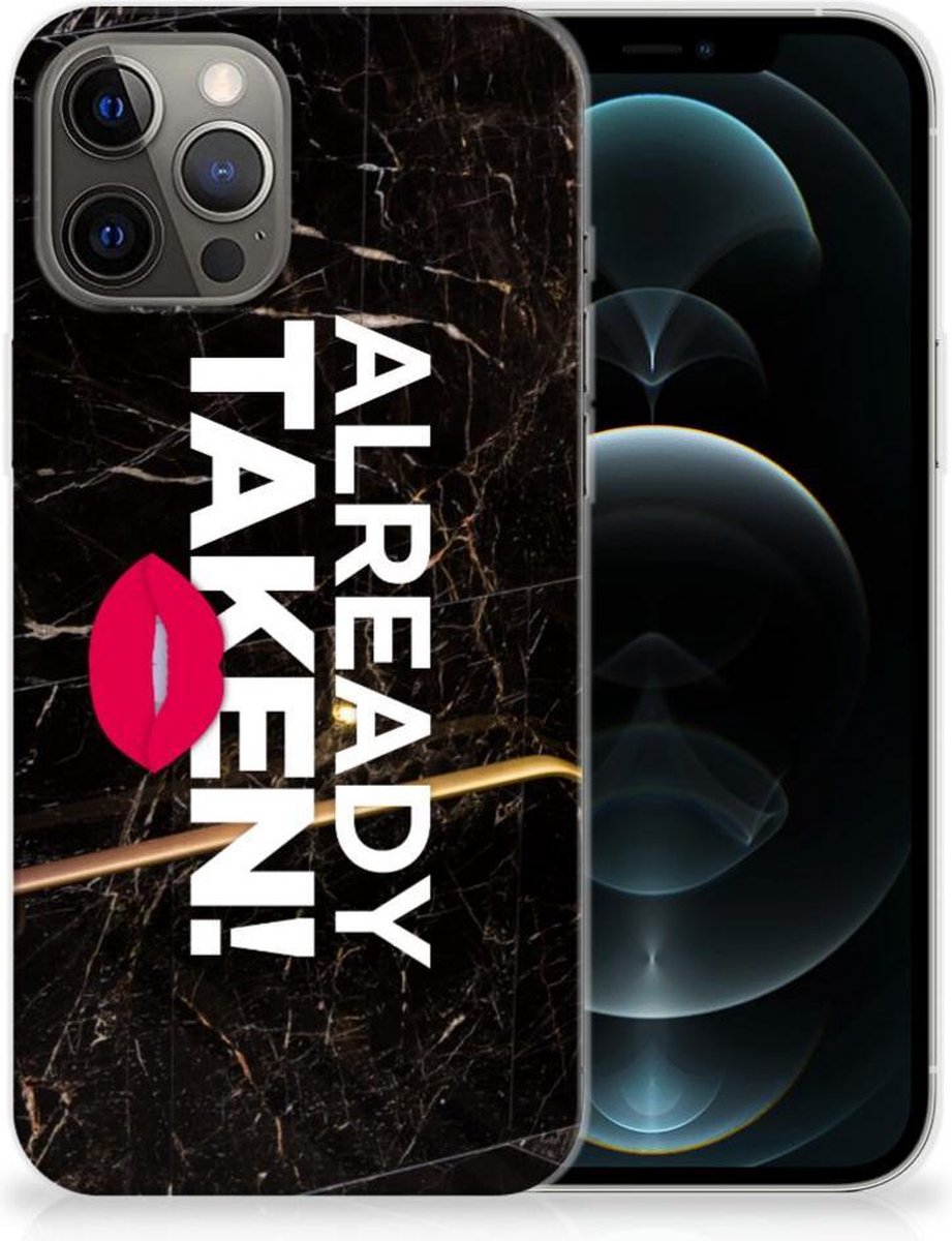 iPhone 12 Pro Max Siliconen hoesje met naam Already Taken Black