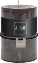 J-Line Cilinderkaars Stompkaars Bruin/Zwart M 48H Set van 12 Stuks