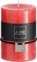 J-Line Cilinderkaars Stompkaars Kerstrood M 42H Set van 12 Stuks