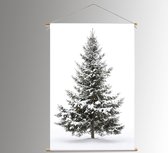 Kerstboom op doek - 90x135 cm - Kerstboom - textiel poster - decoratie - winter poster - kerst decoratie - nature's gift - kerstversiering