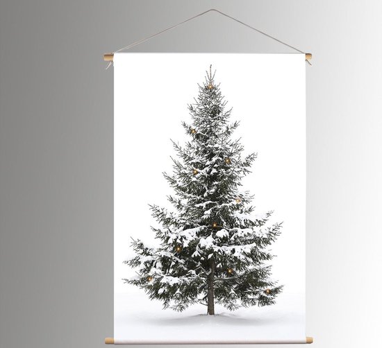 Kerstboom op doek - 90x135 cm - Kerstboom - textiel poster - decoratie -  winter poster... | bol.com