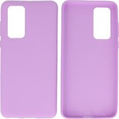 Bestcases Color Telefoonhoesje - Backcover Hoesje - Siliconen Case Back Cover voor Huawei P40 - Paars