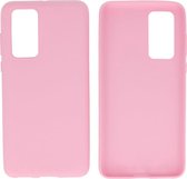 Bestcases Color Telefoonhoesje - Backcover Hoesje - Siliconen Case Back Cover voor Huawei P40 - Roze