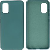 Hoesje Geschikt voor Samsung Galaxy A41 - Fashion Telefoonhoesje Backcover - Siliconen Hoesje - Donker Groen