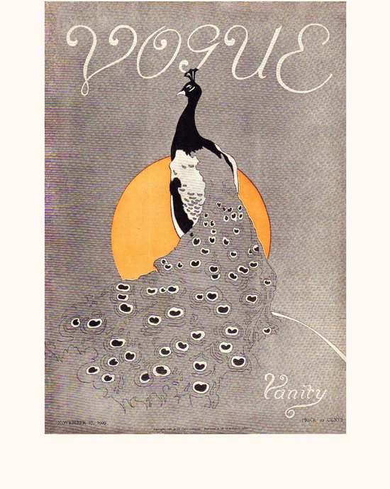 Vintage Poster Vogue Magazine - Retro Ad Tijdschrift- Fashion & Beauty - 50x70 cm - Passe Partout