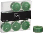J-Line 12 Dozen met 9 Theelichtjes Waxinelichtjes Lichtgroen 4H Set van 108 Stuks Totaal