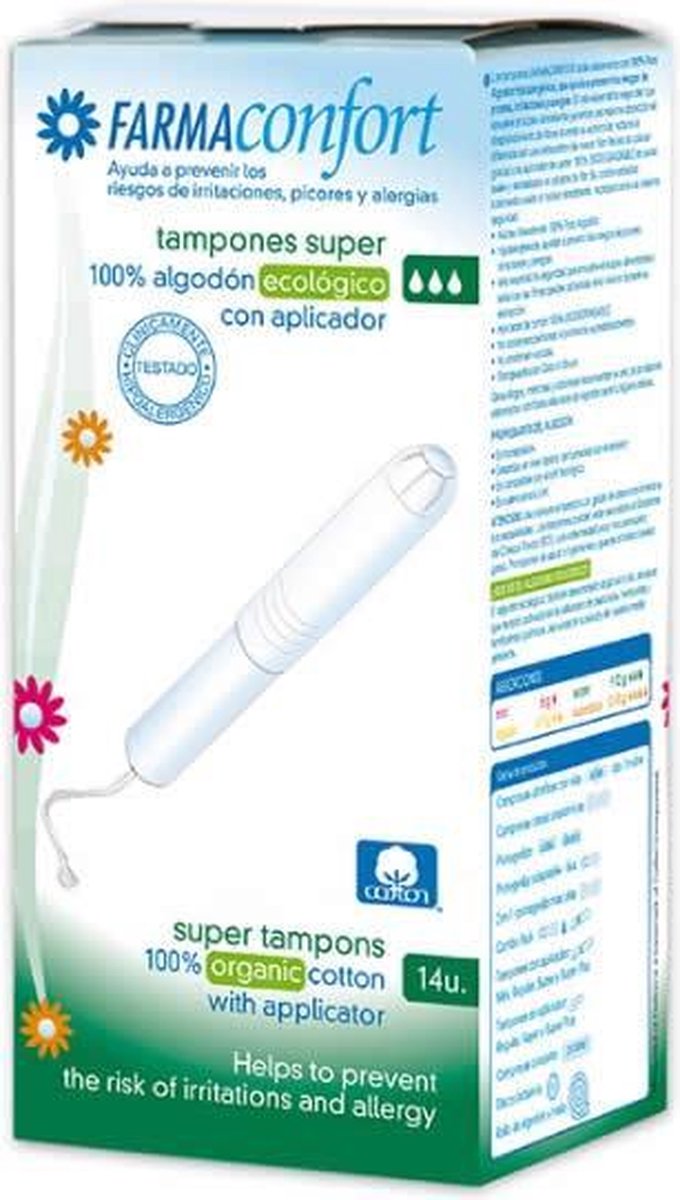 Farmaconfort Cotton Tampons With Applicator Size Super 14 Units