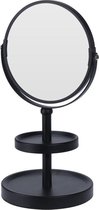 Make-up spiegel - dubbelzijdig - vergrotend - zwart