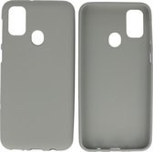 Bestcases Color Telefoonhoesje - Backcover Hoesje - Siliconen Case Back Cover voor Samsung Galaxy M31 - Grijs