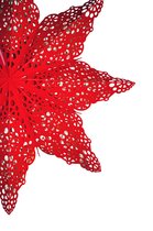 Kerstster Sneeuwvlok - nr. 33 - Rode Snowflake - Papieren Kerststerren - Kerstdecoratie - Ø 60 cm - zonder verlichtingsset