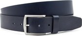 Luxe jeans riem blauw 4 cm breed - Blauw  - Echt Leer - Taille: 95cm - Totale lengte riem: 110cm