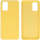 Hoesje Geschikt voor Samsung Galaxy S20 Plus - Backcover Telefoonhoesje - Geel