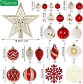 Sens Design Kerstballen set 84-delig, inclusief piek en parelketting - Rood