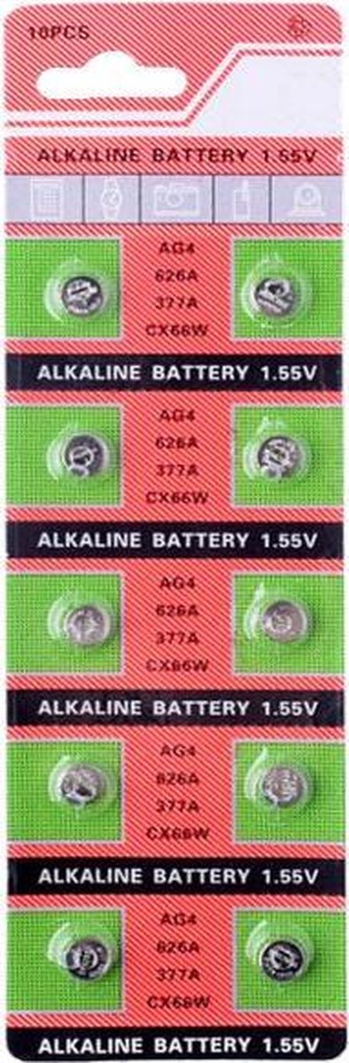 AG4 knoopcel horloge batterijen 10 stuks - 626A - 377A - C X 66 W