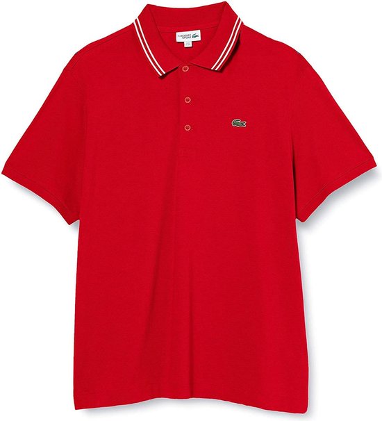Lacoste Sport polo Regular Fit - super light knit - rood met wit - Maat: XXL