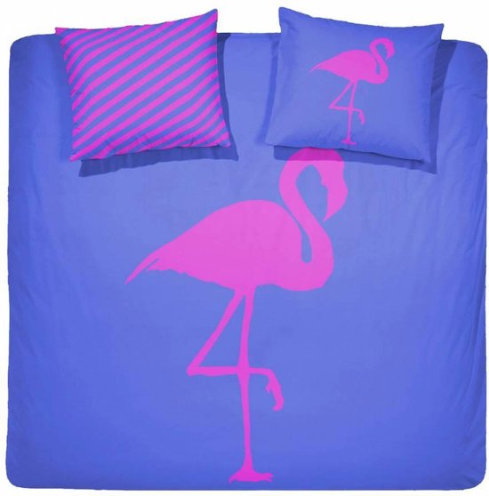 Hoogwaardige Percaline Katoen Tweepersoons Dekbedovertrek Flamingo | 200x200/220 | Fijner Geweven | Topkwaliteit