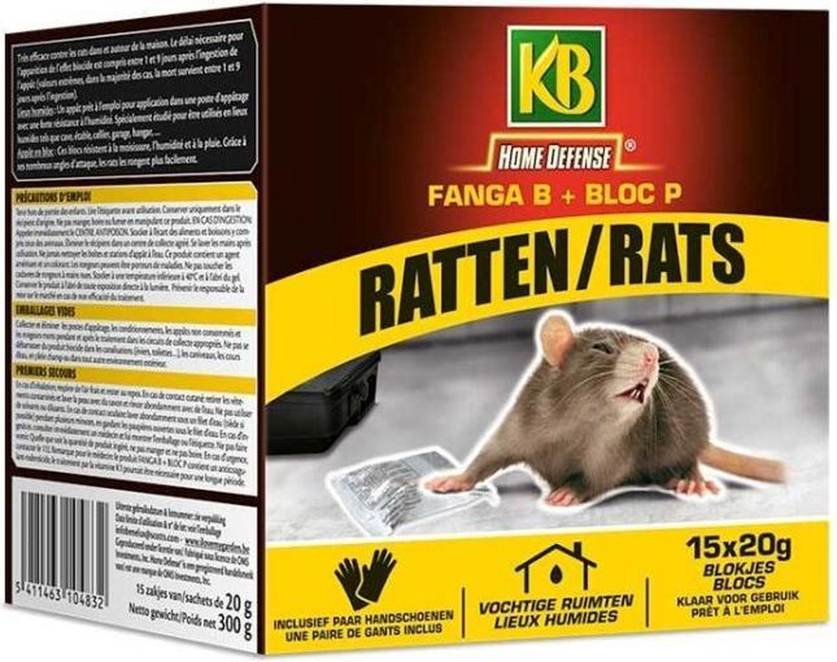 Lot de 3 souris foudroyant céréales KB Home Defense - 30 sachets