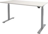 RoomForTheNew Bureau Heathrow Basic-Desk - Zit sta Bureau - Zit sta Bureau Elektrisch - Gaming Bureau - Game Bureau - Verstelbaar Bureau - standing Desk--Wit blad-Aluminium  onders