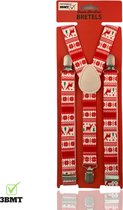 3BMT Kerst Bretels - 3 clips - rendieren - wit rood