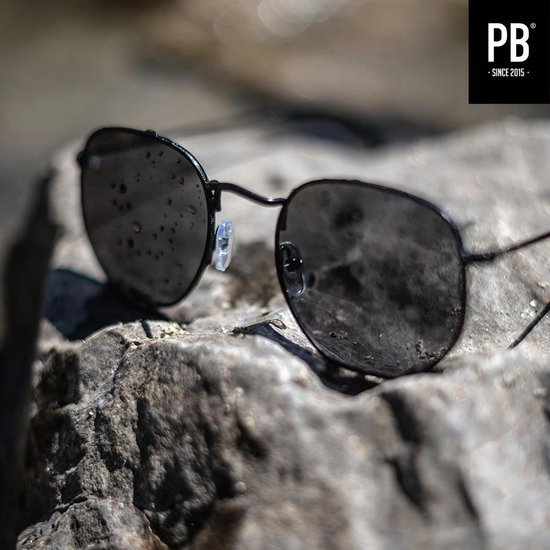 PB Sunglasses - Hex Metal Black. - Zonnebril heren en dames - Hexagon stijl - Gepolariseerd - Metalen frame - PB Sunglasses®