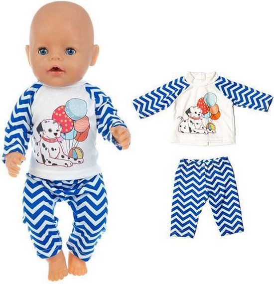 Poppenkleding - Pyjama met hond en ballonnen - voor jongens of meisjes pop  - kleding... | bol.com