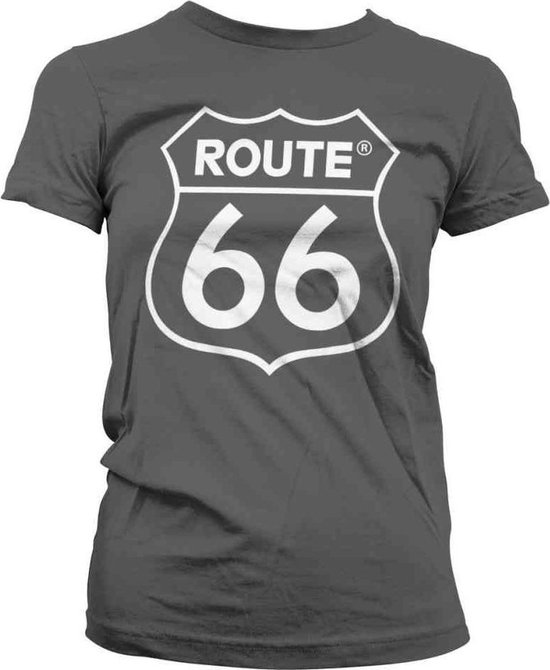 Route 66 Dames Tshirt -2XL- Logo Grijs