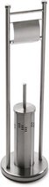 Toiletpapierhouder met borstelstandaard Inox Staal (22 x 76 x 22 cm)