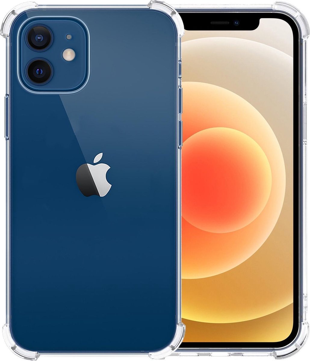 Hoesje - Geschikt voor Apple iPhone 12 - Sterk & Shockproof - Siliconen Case - Back Cover - Telefoon Hoes Shock Proof - Telefoonhoesjes - Transparant