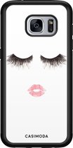 Samsung S7 hoesje - Kiss wink | Samsung Galaxy S7 case | Hardcase backcover zwart