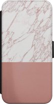 iPhone 8 / 7 bookcase leer hoesje hoesje - Marmer rosegoud twist