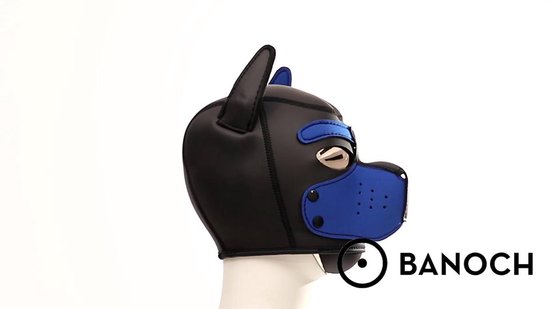 Mister b leren ruige hondenmasker - zwart bruin